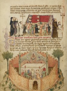 Die Überführung der Leichname von Aimo und Vermondo; Die Menschen von Mailand beten am Altar, wo Aimo und Vermondo begraben sind