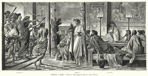 Bankett des Agathon, Antikes Griechenland, nach Platon von Anselm Feuerbach