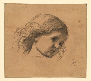 Lockiger Kinderkopf von Anselm Feuerbach