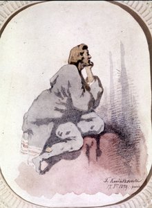 Porträt von Frédéric Chopin (1810-1849), polnischer Komponist. Aquarell von Kwiatkowski von Antar Teofil Kwiatowski