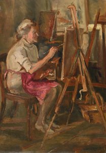 Künstler bei der Arbeit im Studio von Cor Visser, Ipswich