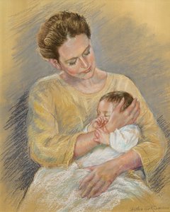 Vanessa Macdonald-Haig mit Enkel Toby, 2000