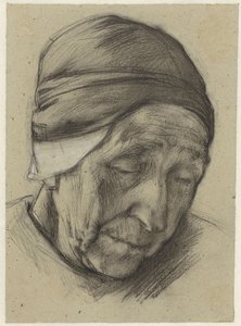 Kopf von Jantien Klinker, Dreiviertelansicht von Anthon Gerhard Alexander van Rappard
