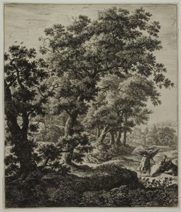 Hagar wird vom Engel getröstet, aus Sechs große aufrechte Landschaften mit Szenen aus dem Alten Testament