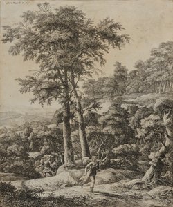 Landschaft mit Jägerin (Radierung)
