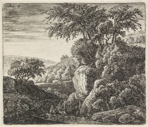 Landschaft mit einem kleinen Wasserfall