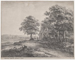 Großer Lindenbaum vor einem Gasthaus