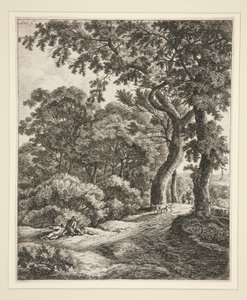 Die zwei Reisenden ruhen sich im Wald aus