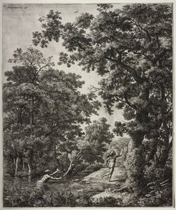 Sechs große aufrechte Landschaften mit Szenen aus Ovids Metamorphosen: Alpheus und Arethusa von Anthonie Waterloo