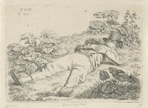Liegender Mann im Gras (Drentscher Bauer)