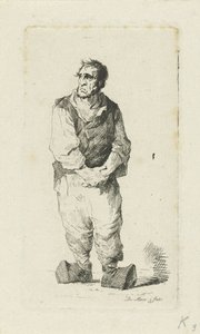 Mann in Holzschuhen
