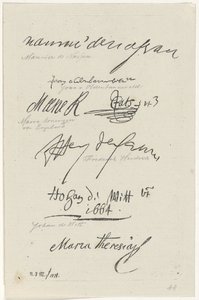 Verschiedene Faksimiles von Unterschriften von Anthonie Willem Hendrik Nolthenius de Man