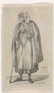 Frau mit einem Mantel und einem Stock von Anthonie Willem Hendrik Nolthenius de Man