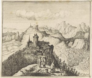 Berglandschaft mit Traubenpflückern