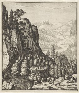 Felsige Berglandschaft mit Bauern