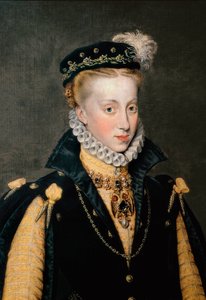Porträt von Anna von Österreich, Königin von Spanien von Anthonis Mor van Dashorst