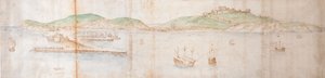 Dover vom Meer aus, Mitte 16. Jahrhundert von Anthonis van den Wyngaerde