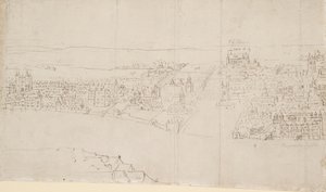 Panorama von London von Southwark aus gesehen: Durham House bis Barnard