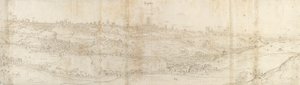 Panoramablick auf Segovia von Osten, ca. 1550-1560