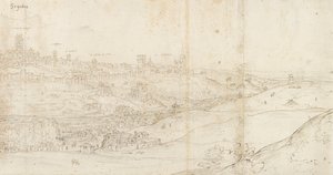Panoramablick auf Segovia von Osten, ca. 1560-1570