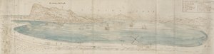 Panoramablick über die Bucht von Gibraltar, um 1567