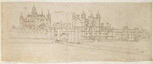 Die Kapelle und das Torhaus von Hampton Court, um 1544 von Anthonis van den Wyngaerde