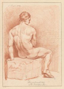 Sitzender männlicher Akt, von hinten gesehen (3. Preis 1769) von Anthony Andriessen