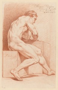 Sitzender männlicher Akt, von der Seite gesehen (1. Preis 1772)