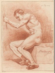 Sitzender männlicher Akt, von der Seite gesehen (2. Preis 1770)