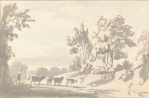Hirte treibt Vieh von Anthony Devis