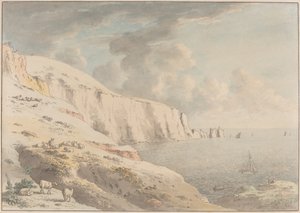 Ansicht der Needles und der weißen Klippen von Allum Bay, Isle of Wight von Anthony Devis