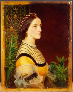 Porträt einer Dame, Kopf und Schultern, 1860