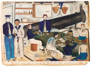 Das Essen der Seekadetten an Bord des Schiffes Marchioness of Ely, ca. 1826-32