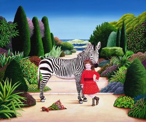 Mädchen mit Zebra