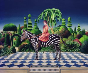 Dame auf einem Zebra von Anthony Southcombe