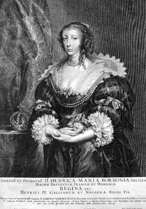 Porträt von Henrietta Maria (1609-69) Königin von England, graviert von Pieter de Jode 1632 von Anthony van (after) Dyck