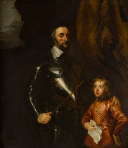 Porträt von Thomas, Earl of Arundel mit einem seiner Enkel von Anthony van (studio of) Dyck