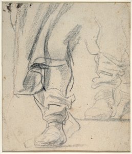Bein eines Mannes mit Stiefeln und herabhängendem Umhang von Anthony van Dyck