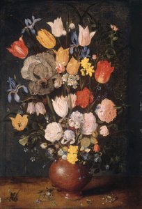 Blumenstrauß in einer irdenen Vase, ca. 1610