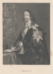 Karl I., graviert von A.H. Payne von Anthony van Dyck