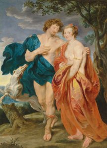 Doppelporträt von George Villiers, Marquess und später 1. Herzog von Buckingham (1592-1628) und seiner Frau, Katherine Manners (1603-1649), als Venus und Adonis von Anthony van Dyck