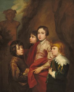 Gruppe von vier Jungen, wahrscheinlich Mitte des 17. Jahrhunderts von Anthony van Dyck