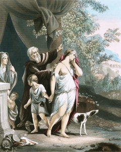 Hagar und ihr Sohn ziehen fort von Anthony van Dyck