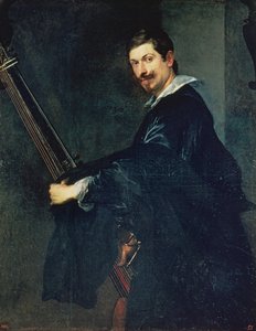 Mann mit Laute, Porträt des Musikers Jacob Gaultier, ein Lautenist am englischen Hof von Anthony van Dyck
