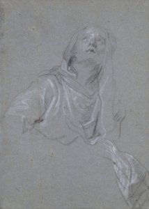 Studie einer Madonna, die nach oben schaut