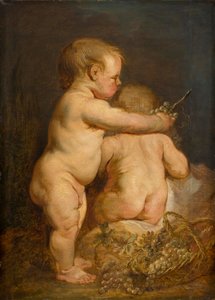 Zwei nackte Kinder mit Trauben, ca. 1630-40 von Anthony van Dyck