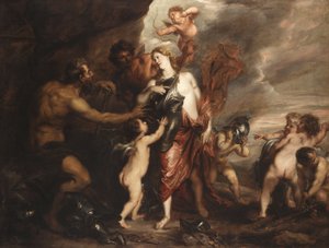 Venus an der Schmiede des Vulkan, auch bekannt als „Thetis erhält die Waffen des Achilles“ von Anthony van Dyck