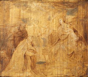 Jungfrau und Kind mit einem Bischofsspender und dem heiligen Antonius Abt, 1628-32