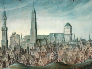 Detail des Porträts von Juan Pardo II und seinen Frauen Anna Ingenieulandt und Maria Anchemant