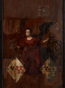 Rückseite des Porträts von Juan Pardo II und seinen Frauen Anna Ingenieulandt und Maria Anchemant